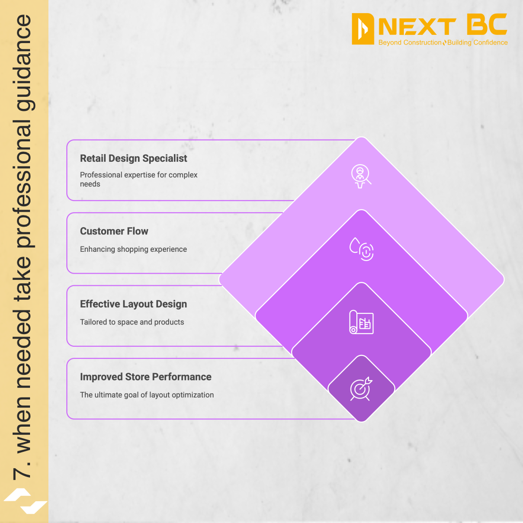 Professional retail store design and layout planning support graphic